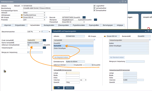 Definition VerkaufsME in SAP Business One